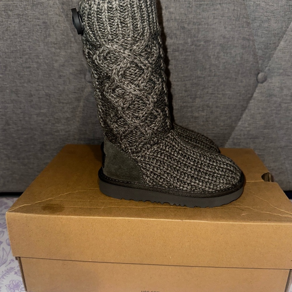 UGG Toddler Knit Boots - Dark Gray